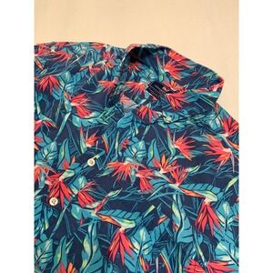 Vineyard Vines Mens Murray Shirt Bird of Paradise Tropical Floral Blue 1W1413 M